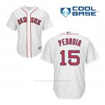 Camiseta Beisbol Hombre Boston Red Sox 15 Dustin Pedroia Blanco 1ª Cool Base