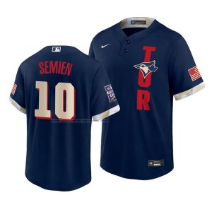 Camiseta Beisbol Hombre Toronto Blue Jays Marcus Semien 2021 All Star Replica Azul