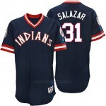 Camiseta Beisbol Hombre Cleveland Indians Danny Salazar Azul Turn Back The Clock