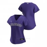 Camiseta Beisbol Mujer Colorado Rockies Replica 2020 Alterno Violeta