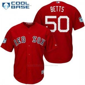Camiseta Beisbol Hombre Boston Red Sox 50 Mookie Betts Boston Red Sox Rojo 2017 Entrenamiento de Primavera Cool Base Jugador