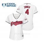 Camiseta Beisbol Mujer Cleveland Indians Bradley Zimmer 2019 All Star Game Patch Cool Base Blanco