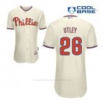 Camiseta Beisbol Hombre Philadelphia Phillies Chase Utley 26 Crema Alterno Cool Base