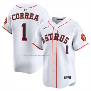 Camiseta Beisbol Hombre Houston Astros Carlos Correa Primera Limited Blanco Camiseta Beisbol Hombre Houston Astros Carlos Correa Primera Limited Blanco