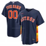 Camiseta Beisbol Hombre Houston Astros Alterno Replica Personalizada Azul