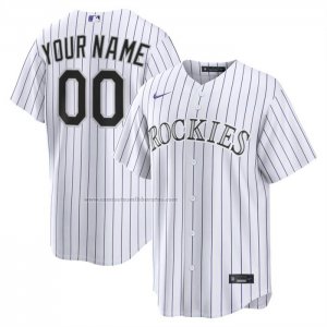 Camiseta Beisbol Hombre Colorado Rockies Primera Replica Personalizada Blanco1