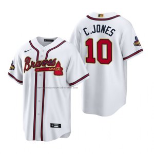 Camiseta Beisbol Hombre Atlanta Braves Chipper Jones 2022 Gold Program Replica Blanco