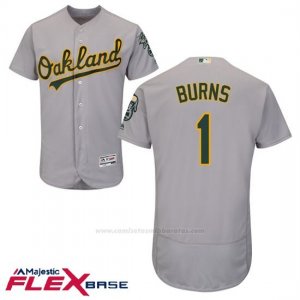 Camiseta Beisbol Hombre Oakland Athletics Billy Burns Gris Autentico Coleccion Flex Base Custom
