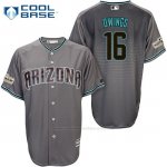 Camiseta Beisbol Hombre Arizona Diamondbacks 2017 Postemporada 16 Chris Owings Gris Cool Base