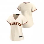 Camiseta Beisbol Mujer San Francisco Giants Replica 2020 Primera Crema