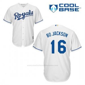 Camiseta Beisbol Hombre Kansas City Royals Bo Jackson 16 Blanco 1ª Cool Base