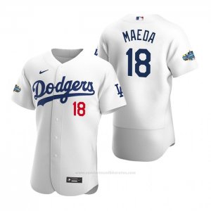 Camiseta Beisbol Hombre Los Angeles Dodgers Kenta Maeda Autentico 2020 Primera Blanco