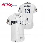 Camiseta Beisbol Hombre San Diego Padres Manny Machado 150th Aniversario Patch Flex Base Blanco