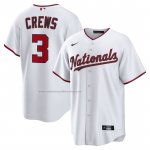 Camiseta Beisbol Hombre Washington Nationals Dylan Crews Primera Replica Blanco