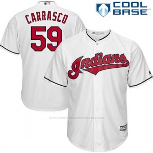 Camiseta Beisbol Hombre Cleveland Indians Carlos Carrasco Blanco Cool Base