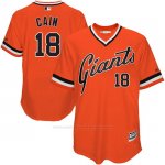 Camiseta Beisbol Hombre San Francisco Giants Matt Cain Naranja Turn Back The Clock