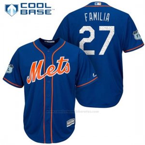 Camiseta Beisbol Hombre New York Mets Jeurys Familia 2017 Entrenamiento de Primavera Cool Base Jugador