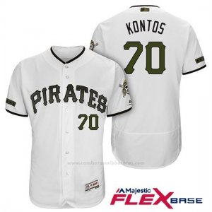 Camiseta Beisbol Hombre Pittsburgh Pirates George Kontos Blanco 2018 1ª Alterno Flex Base