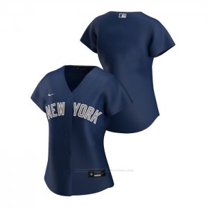 Camiseta Beisbol Mujer New York Yankees Replica 2020 Alterno Azul