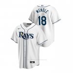 Camiseta Beisbol Hombre Tampa Bay Rays Joey Wendle Replica Primera Blanco