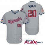 Camiseta Beisbol Hombre Washington Nationals 2017 Estrellas y Rayas Daniel Murphy Gris Flex Base