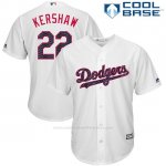 Camiseta Beisbol Hombre Los Angeles Dodgers 2017 Estrellas y Rayas Clayton Kershaw Blanco Cool Base