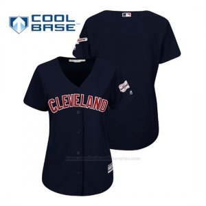 Camiseta Beisbol Mujer Cleveland Indians 2019 All Star Game Patch Cool Base Alternato Personalizada Azul