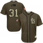 Camiseta Beisbol Hombre St. Louis Cardinals 31 Lance Lynn Verde Salute To Service