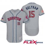 Camiseta Beisbol Hombre Houston Astros 2017 Estrellas y Rayas Carlos Beltran Gris Flex Base