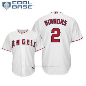 Camiseta Beisbol Hombre Los Angeles Angels Andrelton Simmons Cool Base Blanco