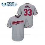 Camiseta Beisbol Hombre Minnesota Twins Martin Perez 2019 Postseason Cool Base Gris