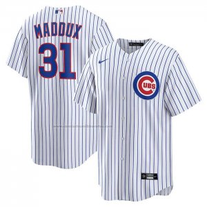 Camiseta Beisbol Hombre Chicago Cubs Greg Maddux Retired Primera Replica Blanco