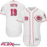 Camiseta Beisbol Hombre Cincinnati Reds 19 Joey Votto Autentico Coleccion Flex Base Blanco Jugador