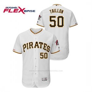 Camiseta Beisbol Hombre Pittsburgh Pirates Jameson Taillon 150th Aniversario Patch Flex Base Blanco