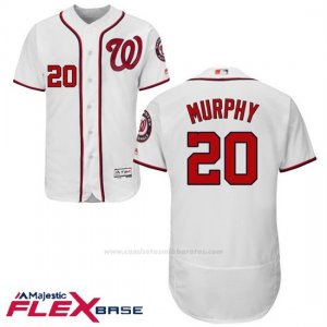Camiseta Beisbol Hombre Washington Nationals Daniel Murphy Autentico Coleccion Blanco Flex Base Jugador