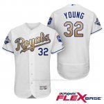 Camiseta Beisbol Hombre Kansas City Royals Campeones 32 Chris Young Flex Base Oros