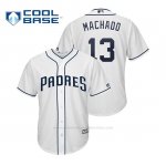 Camiseta Beisbol Hombre San Diego Padres Manny Machado Cool Base Majestic Home Blanco