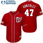 Camiseta Beisbol Hombre Washington Nationals 2017 Postemporada Gio Gonzalez Scarlet Cool Base