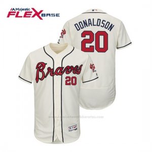 Camiseta Beisbol Hombre Atlanta Braves Josh Donaldson Flex Base Autentico Collezione Alternato 2019 Crema