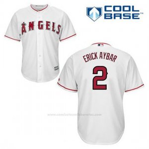 Camiseta Beisbol Hombre Los Angeles Angels Erick Aybar 2 Blanco 1ª Cool Base