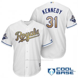 Camiseta Beisbol Hombre Kansas City Royals Campeones 31 Ian Kennedy Coolbase Oros