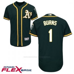 Camiseta Beisbol Hombre Oakland Athletics Billy Burns Verde Autentico Coleccion Flex Base Custom