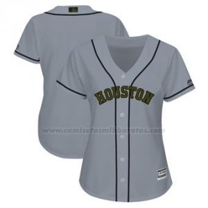 Camiseta Mujer Houston Astros Personalizada 2018 Gris