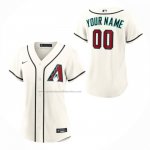 Camiseta Beisbol Mujer Arizona Diamondbacks Primera Replica Personalizada Crema Camiseta Beisbol Mujer Arizona Diamondbacks Primera Replica Personalizada Crema