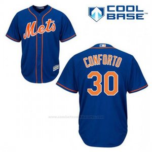 Camiseta Beisbol Hombre New York Mets Michael Conforto 30 Azul Alterno 1ª Cool Base