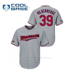 Camiseta Beisbol Hombre Minnesota Twins Trevor Hildenberger 2019 Postseason Cool Base Gris