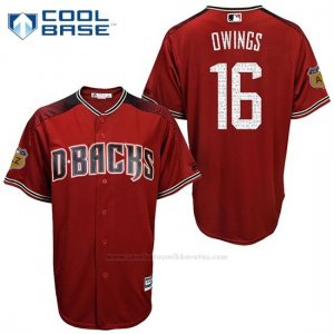 Camiseta Beisbol Hombre Arizona Diamondbacks 16 Chris Owings 2017 Entrenamiento de Primavera Cool Base