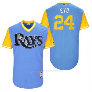 Camiseta Beisbol Hombre Tampa Bay Rays 2017 Little League World Series Nathan Eovaldi Azul