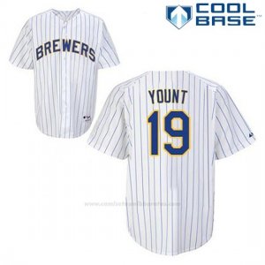 Camiseta Beisbol Hombre Milwaukee Brewers Robin Yount 19 Blanco Cool Base