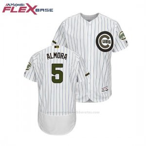 Camiseta Beisbol Hombre Chicago Cubs Albert Almora Jr 2018 Dia de los Caidos Flex Base Blanco